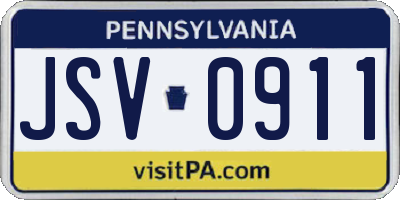 PA license plate JSV0911