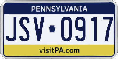PA license plate JSV0917
