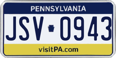 PA license plate JSV0943