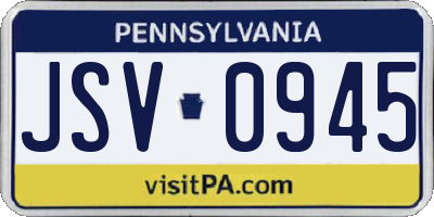PA license plate JSV0945