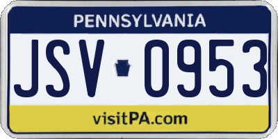 PA license plate JSV0953