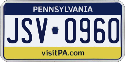 PA license plate JSV0960
