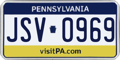 PA license plate JSV0969