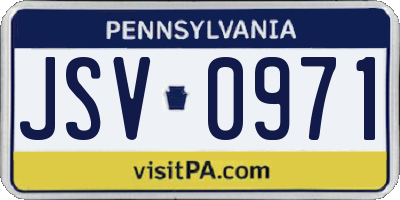 PA license plate JSV0971