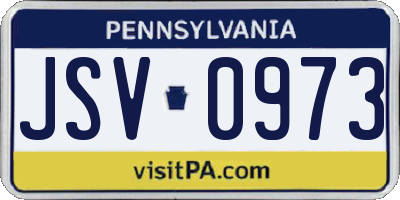 PA license plate JSV0973