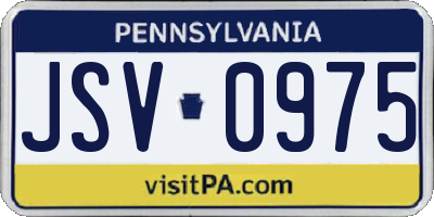 PA license plate JSV0975
