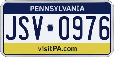PA license plate JSV0976