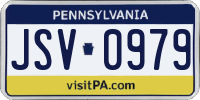 PA license plate JSV0979