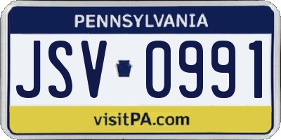 PA license plate JSV0991
