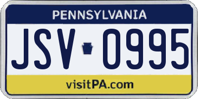 PA license plate JSV0995