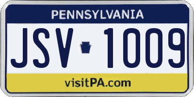 PA license plate JSV1009
