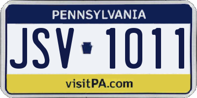 PA license plate JSV1011