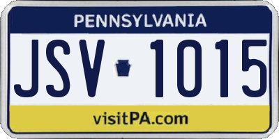 PA license plate JSV1015
