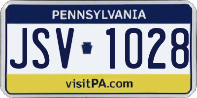 PA license plate JSV1028