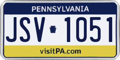 PA license plate JSV1051
