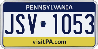 PA license plate JSV1053