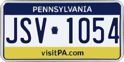 PA license plate JSV1054