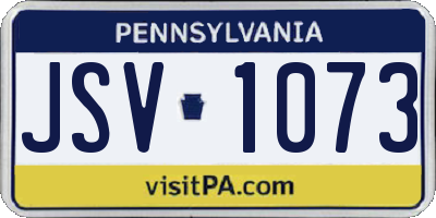 PA license plate JSV1073