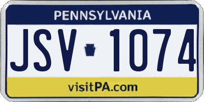 PA license plate JSV1074