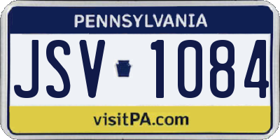 PA license plate JSV1084