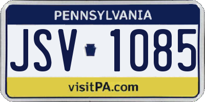 PA license plate JSV1085