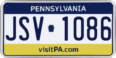 PA license plate JSV1086