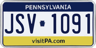 PA license plate JSV1091