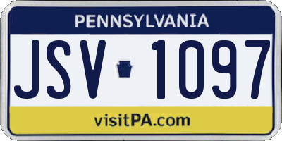 PA license plate JSV1097