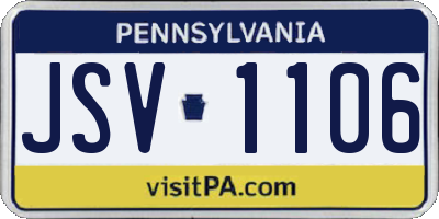 PA license plate JSV1106