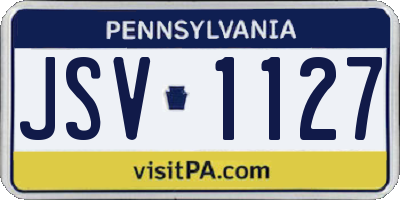 PA license plate JSV1127