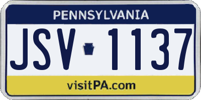 PA license plate JSV1137