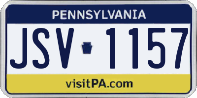PA license plate JSV1157