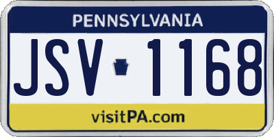 PA license plate JSV1168