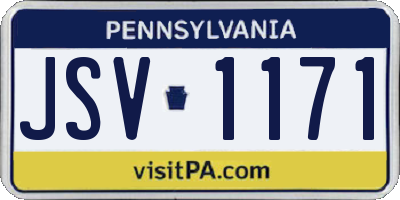 PA license plate JSV1171
