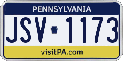 PA license plate JSV1173