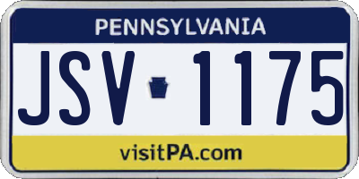 PA license plate JSV1175