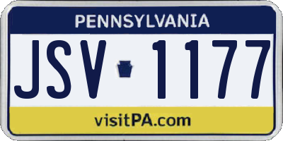 PA license plate JSV1177