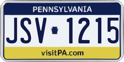 PA license plate JSV1215