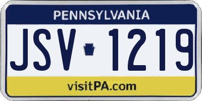PA license plate JSV1219