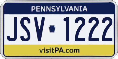 PA license plate JSV1222
