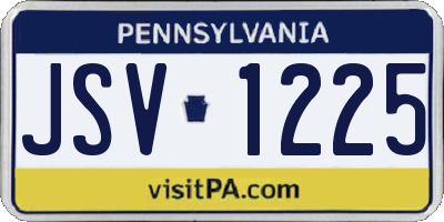 PA license plate JSV1225