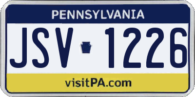 PA license plate JSV1226