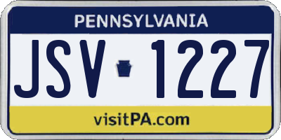 PA license plate JSV1227