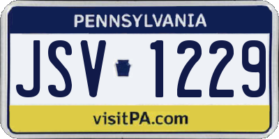 PA license plate JSV1229