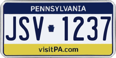 PA license plate JSV1237