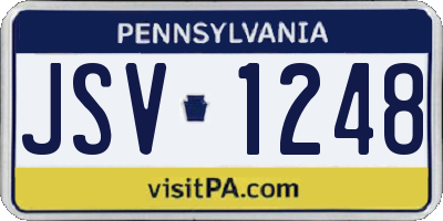 PA license plate JSV1248
