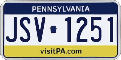 PA license plate JSV1251