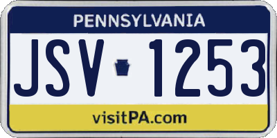 PA license plate JSV1253