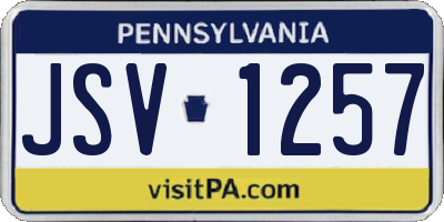 PA license plate JSV1257