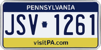 PA license plate JSV1261